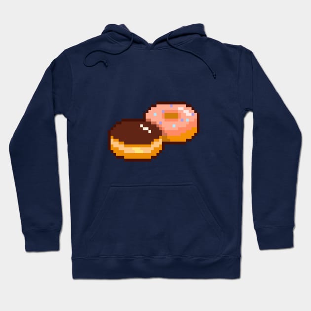 Boston cream and strawberry dipped donut pixel art Hoodie by toffany's